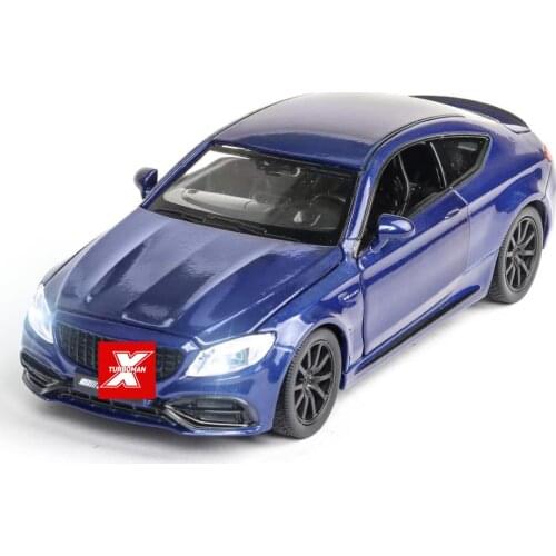 Hot scale 1:32 wheels diecast sport car metal model with light and sound benz C63S AMG coupe pull back vehicle toys for gifts