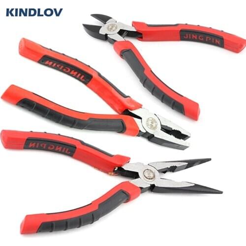 KINDLOV 6/8 Inch Multitool Pliers Nipper Wire Cutter Cable Cutting Diagonal Pliers Long Nose Clamp Jewelry Repair Hand Tools