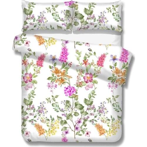 Fashion 3D Flower Bedding Set Simple Duvet Cover Bedspread Pillowcase Single Double Queen King Broken Flower Bed Linen
