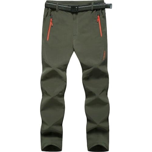 2018 mens outdoor travel autumn and winter thickening quick dry pants leisure training mountaineering pants XL-8XL