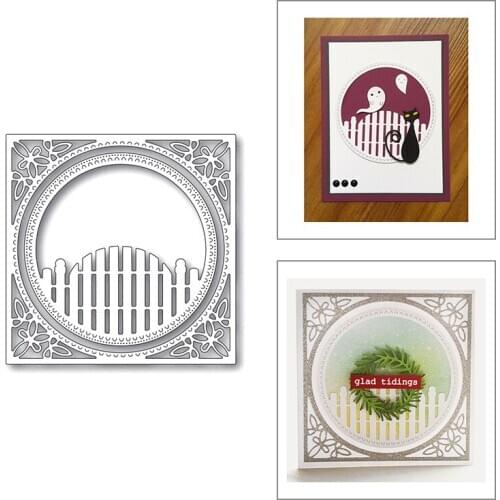 2020 New Halloween Metal Cutting Dies For DIY Cut Paper Craft Making Square Background Fence Album Card Scrapbooking No Stamps