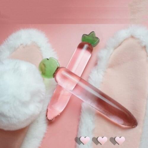 Fruit Radish Shape Smooth Pyrex Glass Dildo Body Massage Artificial Penis Anal Plug Clitoris Stimulator Sex Products Adult Toys