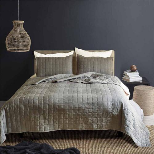 Luxury Bedspread Quilted Bed Spread Lattice Bed Cover Double Lightweight Coverlet Set Gray Summer Quilt Blanket US Queen King