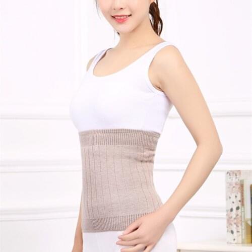 Sparsil Women Elastic Cashmere Knit Waist Back Support Slimming Shaper Cummerbunds Winter Thick Fleece Warm ColdProof Protector