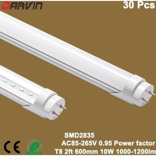 Led Fluorescent T8 Tube 2ft 60cm 10W Led Light Lamp 600mm Led Tube Super Bright Led Light,Free Shipping
