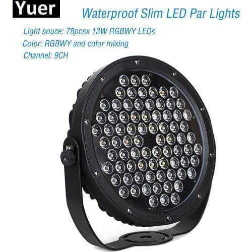 2019 New 78X3W IP65 Waterproof Led Par Lights RGBWY 5IN1 LED PAR DMX 512 Control Professional Stage DJ Equipment Disco Lights
