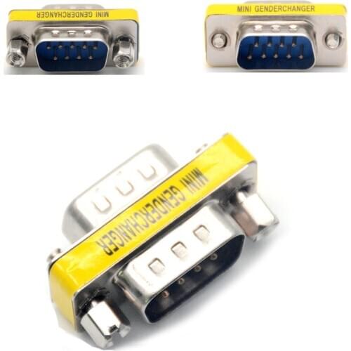 Universal DB9 9Pin Male To Male Mini Gender Changer Adapter RS232 Serial Connector D-Sub Connectors