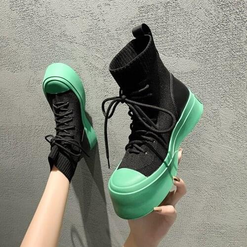 Ankle Boots for Women 2021 Autumn Motorcycle Boots Thick Heel PlatfoAnkle Brm Shoes Woman Slip on Round Toe Fashion Boots687