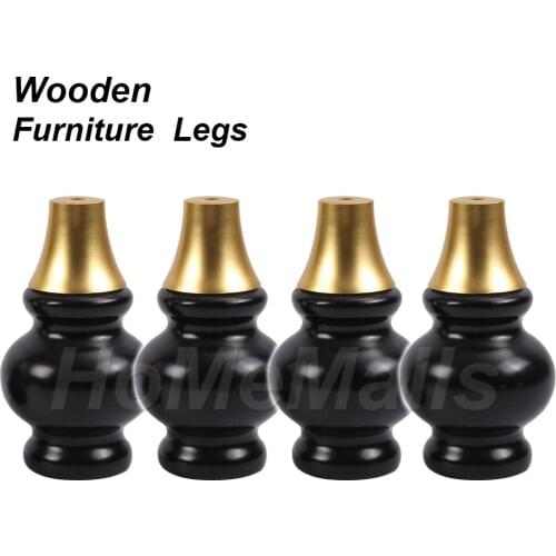 1/4 Piece Wooden Feet Simple Gourd Feet Eucalyptus Furniture Legs Sofa Coffee Table Tables and Chairs Cabinet Furniture Feet