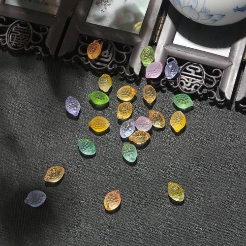 10pcs Lemon Shape Glass Lampwork Beads Multi Gradient Color Glass Beads For DIY Necklace Jewelry Making Handmade DIY Accessories