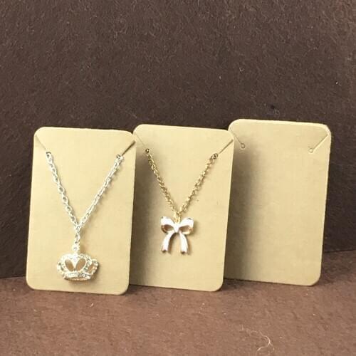200PCS Kraft Pendant Card Paper Blank Necklace/Earring Cards Jewelry Displays Card Jewelry Packaging Card Custom Logo Cost Extra
