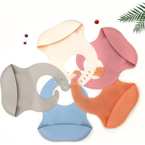 2021 Silicone Bib Baby Accessories Newborn Bibs Burp Cloths Infant Waterproof Feeding Bibs Apron Pocket Baberos Recien Nacido