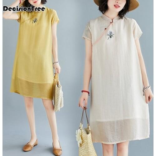 2021 chinese style floral cheongsam dress traditional chinese dress short sleeved qipao oriental dress qipao ao dai