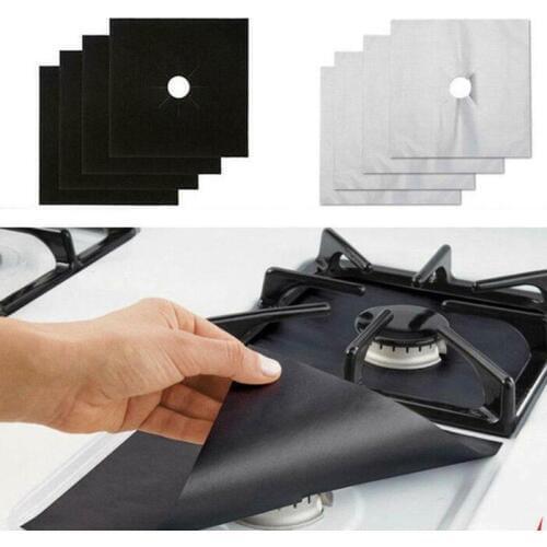 4 Pieces / Sets Of Reusable Gas Stove Protective Film Liner Cleaning Pad Kitchen Gas Stove Accessories