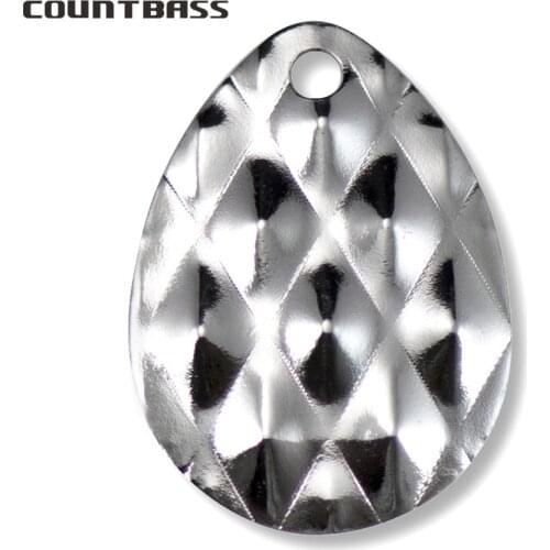 50PCS Size 3-19x25.5mm Nickel Plating Steel Colorado Spinner Blades Diamond Pattern, DIY Spinner bait Fishing Lure,Tackle Craft