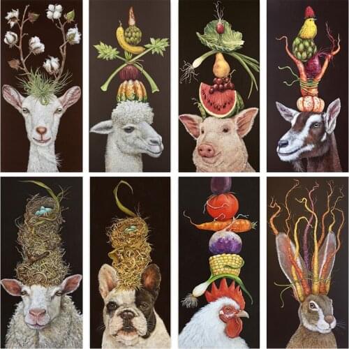 5D DIY diamond painting animal round diamond embroidery mosaic picture rhinestone cross stitch handmade home decoration