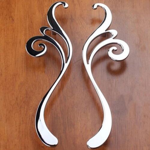 96mm 128mm 160mm modern fashion creative right left furniture handles silver chrome dresser kitchen cabinet wine cabinet handles
