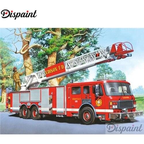 Dispaint Full Square/Round Drill 5D DIY Diamond Painting "Red car" Embroidery Cross Stitch 3D Home Decor A11952