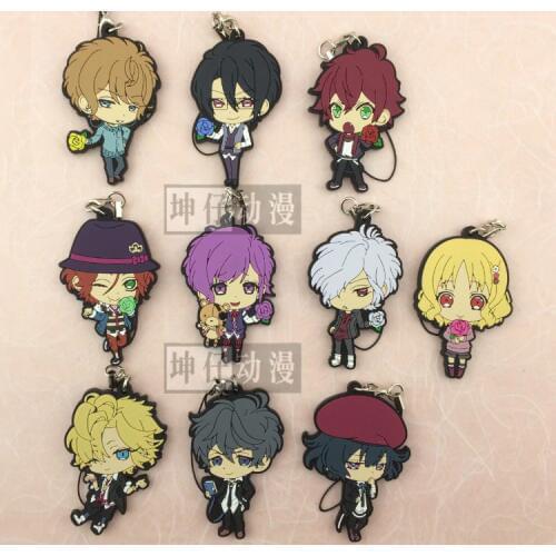 DIABOLIK LOVERS Anime Sakamaki Ayato Kanato Laito Shu Reiji Subaru Mukami Ruki ROSE VER. Rubber Keychain