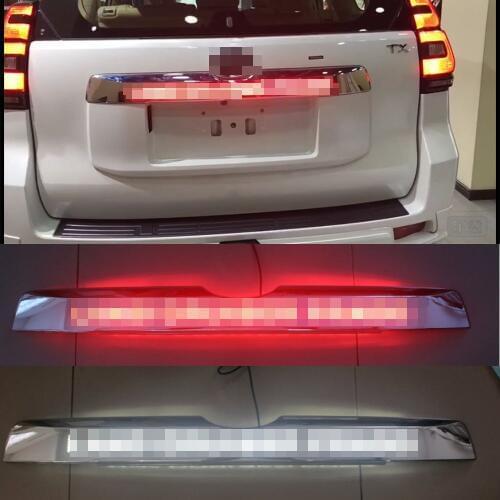 Car Chrome LED Trunk Lid Cover Braking Light Driving Light For Toyota Prado 150 Land Cruiser Prado FJ150 2018 Accessories