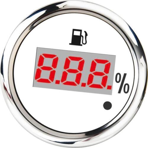 White - Universal Waterproof Digital Fuel Level Gauge Meter for Car Truck