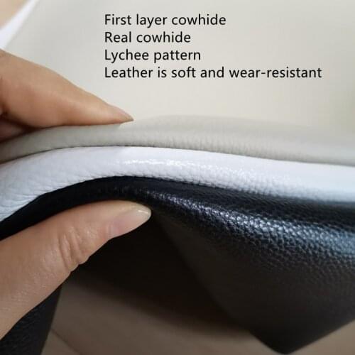 Black First Layer Cowhide Cow Leather Lychee Pattern Upholstered Sofa Seat Handmade DIY Material White Beige Whole Sheet