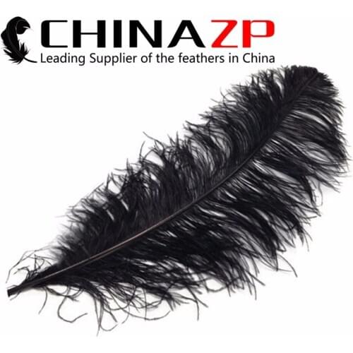 CHINAZP Factory 50pcs/lot 45~50cm(18~20inch) Length Selected Quality Colored Black Ostrich Feathers Christmas Decorations