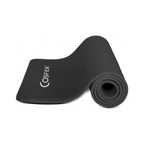 Cosfer 10 Mm Pilates And Yoga Mat Black