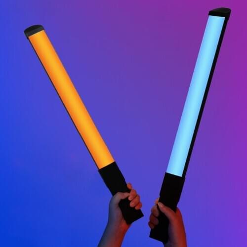 RGB Handheld LED Light Wand Rechargeable Photography Light Stick 10 Lighting Modes 12 Brightness Levels 1000 Lumens 3200-5600K