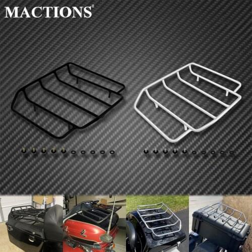 Motorcycle Tour Pack Pack Luggage Top Rack Black/Chrome For Harley Touring Road King Street Road Glide FLHR FLHX 1984-2020 2021