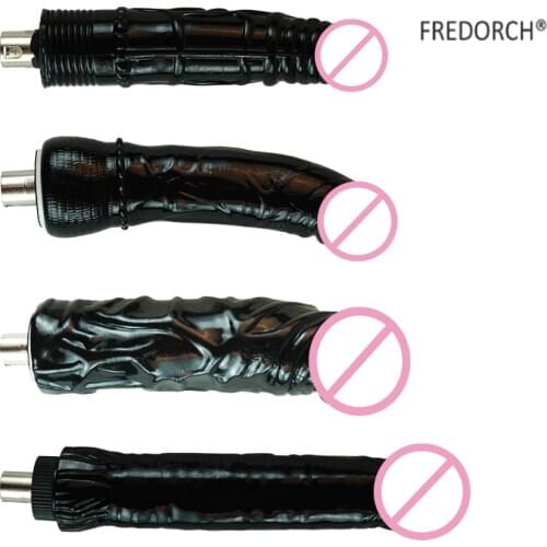 Fredorch 4PCS Huge Big Strong Black Dildo for Sex Machine A2, Accessories for love machine F2 F3 F4