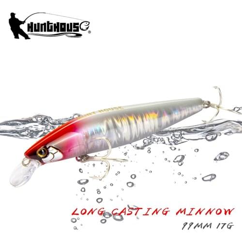 Hunthouse Minnow Fishing Lures Sinking Tungsten Weight Slider System 99mm 17g Exclusive Silent Assassin Flashy Sardines Cand