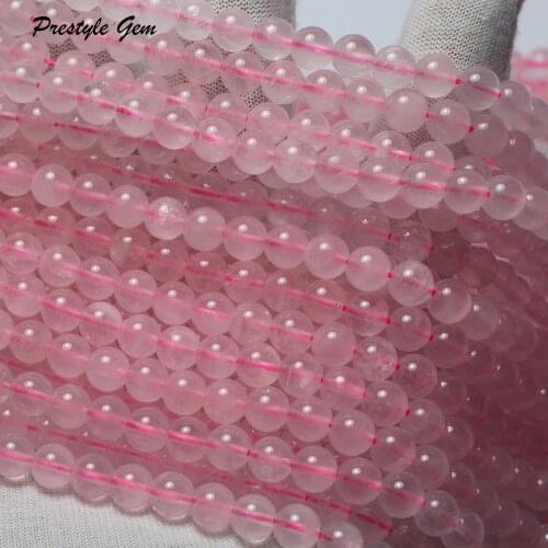 Meihan Free shipping natural Madagascar pink quartz 6mm (2strands/set) round gem stone loose beads for jewelry making design