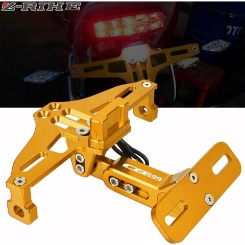 For HONDA CB599 HORNET CB 599 1998-2006 1999 2000 2001 Motorcycle Fender Eliminator Adjustable License Plate Holder Bracket LED