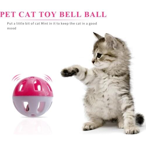Cats Ball with Bell Playing Chew Rattle Scratch Colorful Cats Pounce Chase Rattle Toy Jingle Bell Inside Kitten Supplies