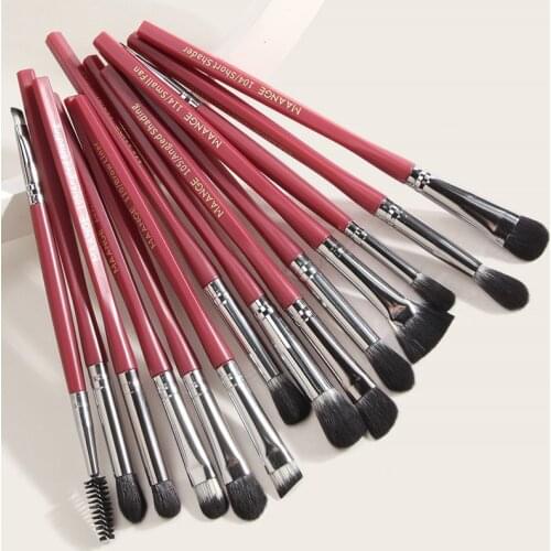 14Pcs Face Makeup Brushes Sets Foundation Powder Blush Eyeshadow Eyebrow Lip Brush Beauty Tools Plastic Handle Cosmetic Brush