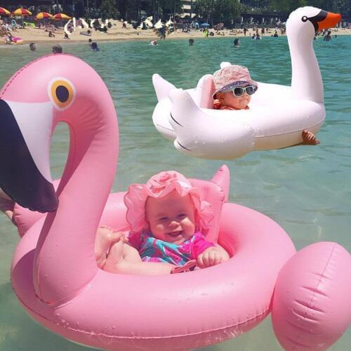 Inflatable Flamingo Unicorn Swan Giant Pool Float Toys for Kids Baby Swimming Ring Circle Beach Sea Toys Water Play Best Gifts