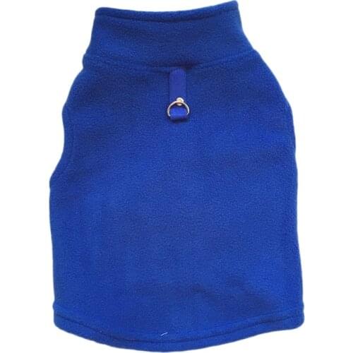 Autumn Pet Dog Clothes With Traction Ring Winter Warm Fleece Thickened Dog Vest Jacket Coat Small Medium Dogs Hoodie Costume