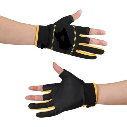 1 Pair Fishing Gloves Men Women Outdoor Fishing Anti-slip 3 Cut Finger Sports Fish Equipment Angling SBR Gloves