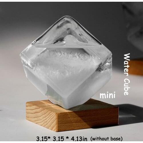 10ml Valentines Day Gift Water Cube Glass Shape Weather Forecast Barometer Crystal Bottle Storm Home Office Wedding Decor Love
