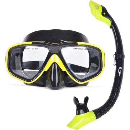 Professional Scuba Diving Mask Snorkels Mask Equipment Goggles Glasses Diving Swimming Easy Breath Tube Set