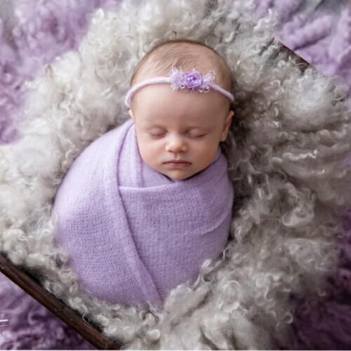 Knit Jersey Wrap Newborn Photography Props Layer Fabric Baby Swaddle Cocoon Photo Photo Newborn Posing Stretch Wrap