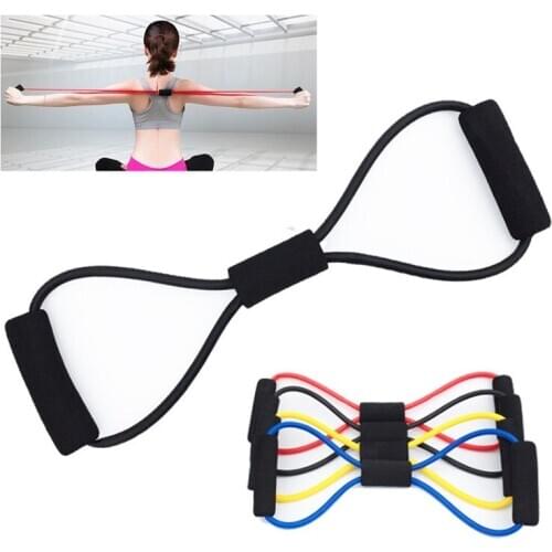 Yoga Gum Fitness Resistance 8 Word Chest Expander Rope Workout Muscle Fitness Rubber Elastic Bands Yoga Pull Rope For Fitness
