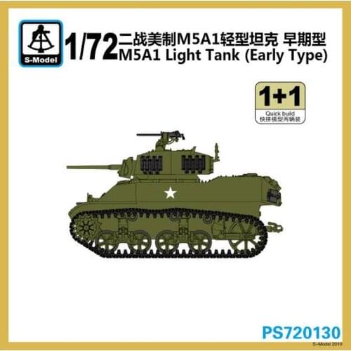 S-Model PS720130 1/72 U.S. M5A1 Light Tank (Early Type) - Scale model Kit