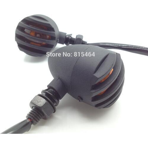 Yecnecty Motorcycle Turn Signal Light For Harley 883 Cruiser Chopper,Bullet Steel Housing Motos Indicator Lamp For Cafe Racer