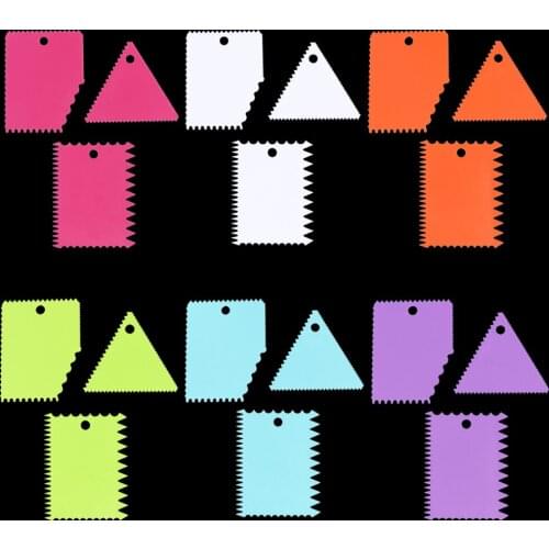 3Pcs Cake Scraper Smoother Set Plastic Dough Scraper Fondant Cake Decorating Dough Icing Cutters Kitchen Baking Tool