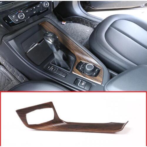 Pine Wood Grain Car Center Console Gear Shift Decoration Cover Trim For BMW X1 f48 2016-2018 X2 F47 2018 LHD
