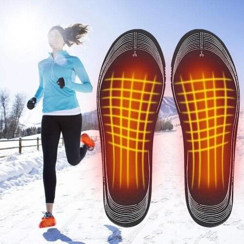 USB Heated Shoe Insoles Feet Warm Sock Pad Mat Unisex Electrically Heating Insoles Washable Warm Thermal Insoles 35-45 Yards