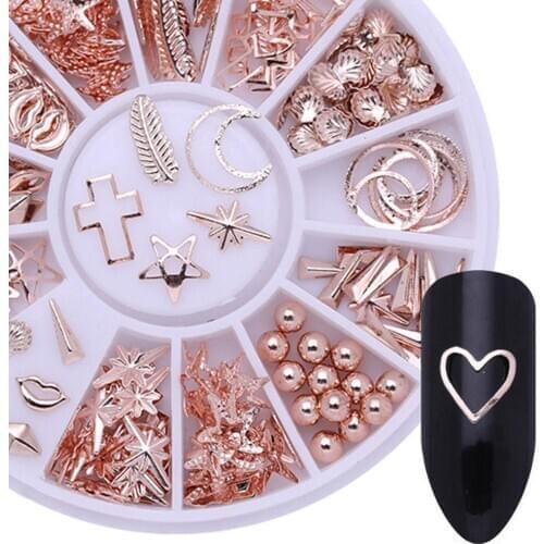 Valentines Day Mixed Color Nail Art Rhinestone Set Shiny Crystals Nail Glitter Beads 3D Nail Art Decorations Nail Accessories