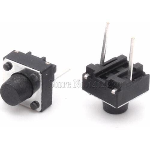 100Pcs Tactile Switch Momentary Tact 6x6x6 6*6*6mm Middle pin 2pins